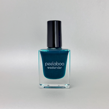 Load image into Gallery viewer, Deep Teal nail polish bottle with black cap on a light gray background
