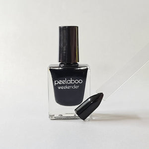 peelable water-based 'Absence' polish bottle with colored sample nail