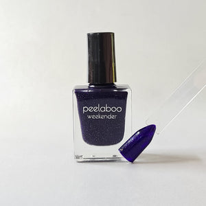 peelable water-based 'OZ' polish bottle with colored sample nail