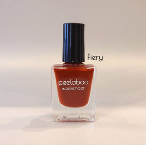 peel off nail  polish bottle of fiery color