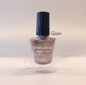 peel off nail  polish bottle of glam color